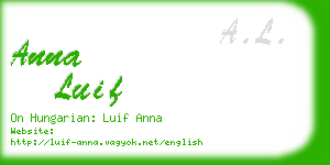 anna luif business card